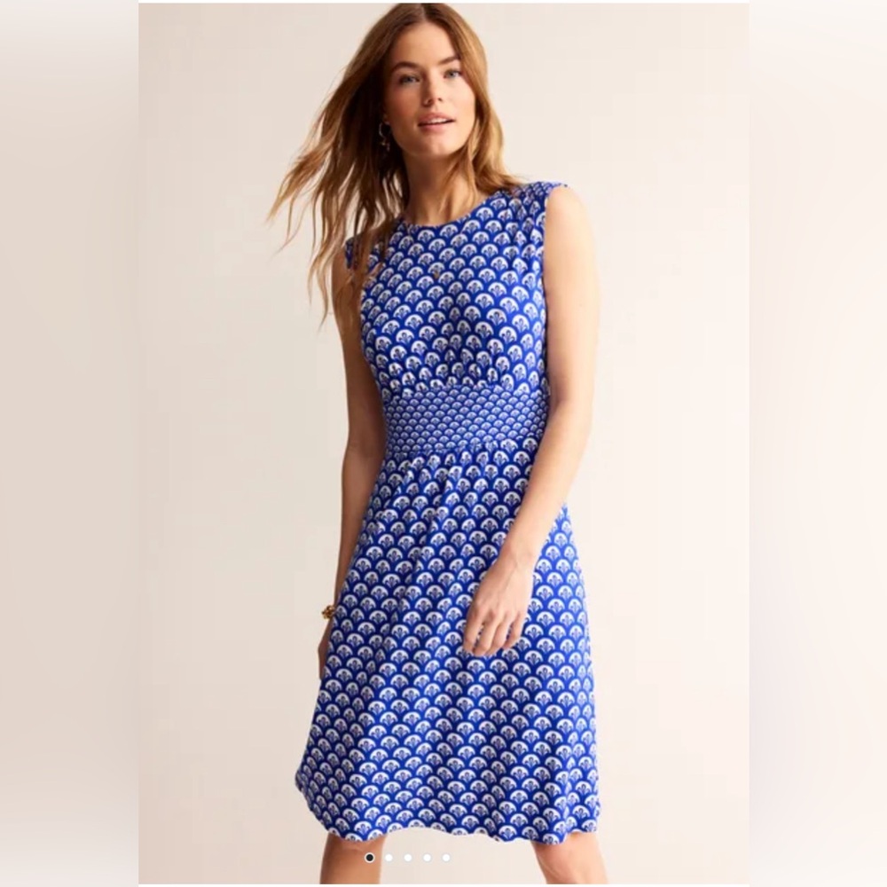Boden Blue and White Patterned Dress